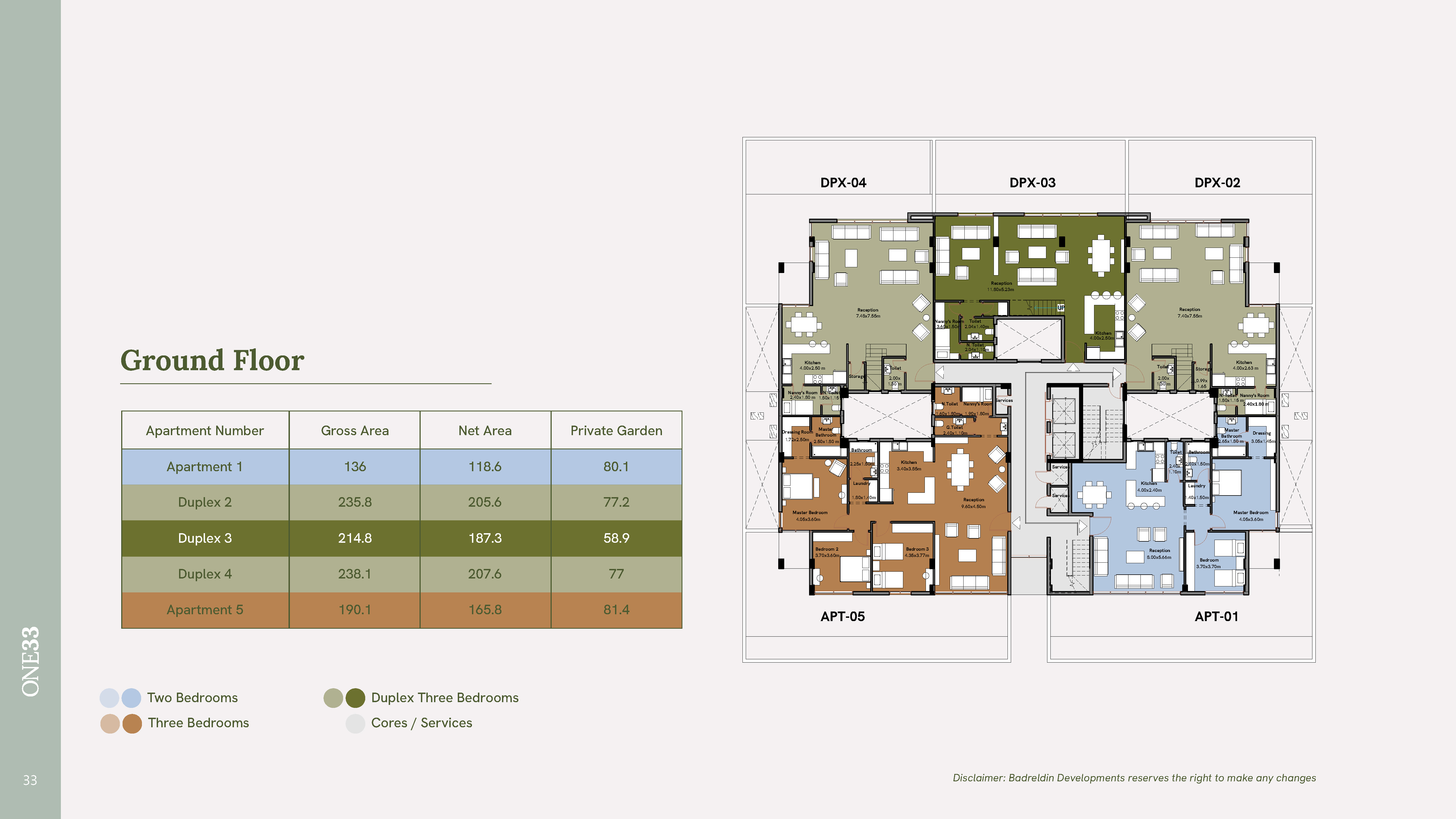 Floor plan for apartment at One33
