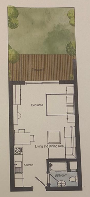 Floor plan for studio at Majada Iwan