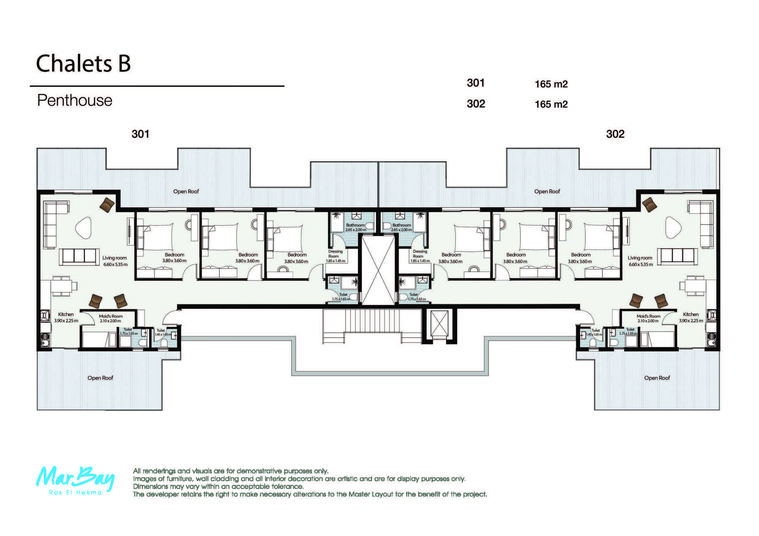 Floor plan for chalet at Mar Bay - Ras El Hekma