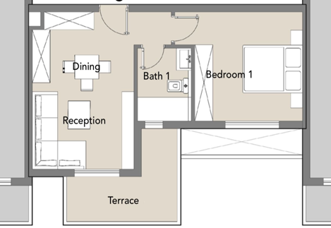 Floor plan for apartment at Badya