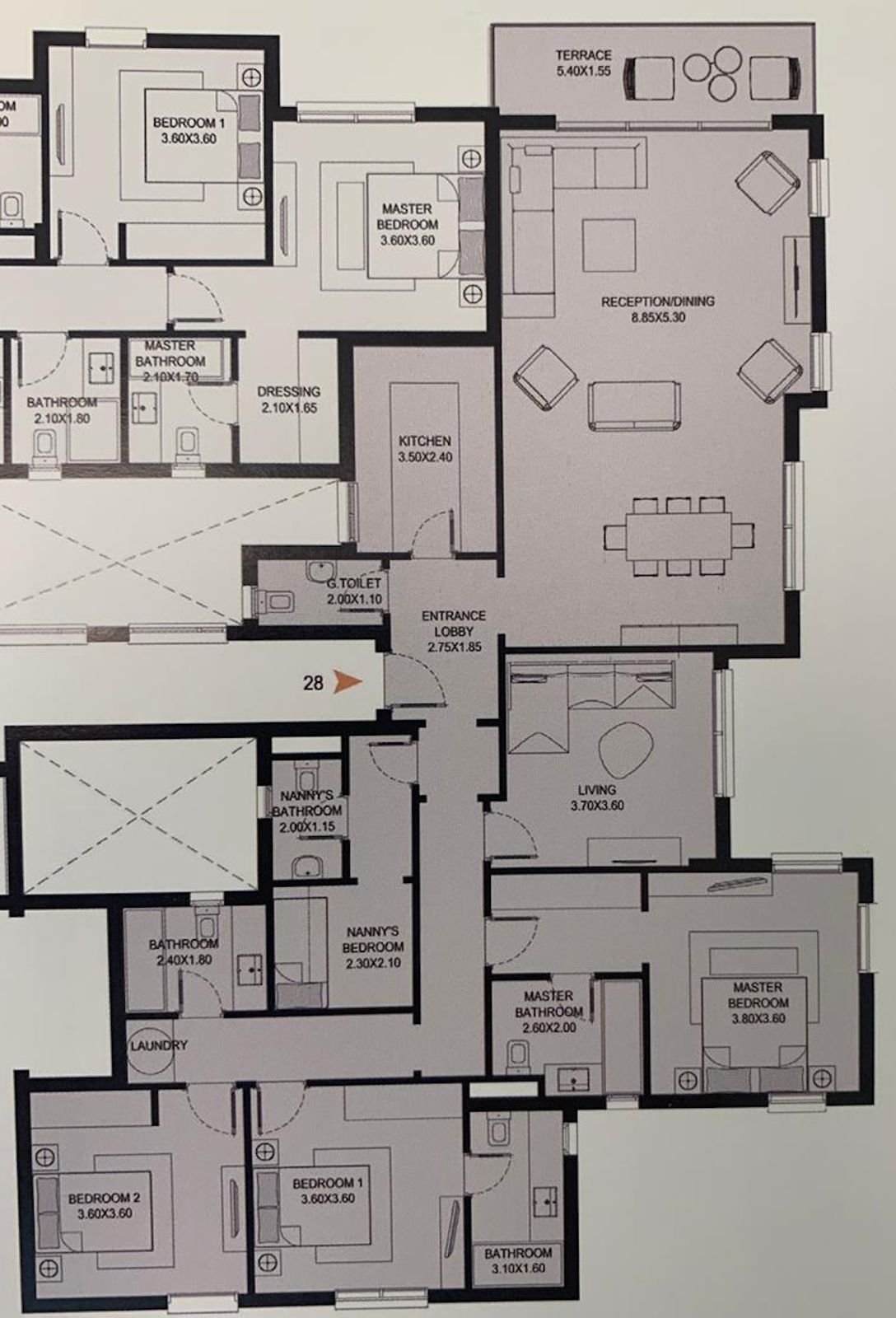Floor plan for apartment at O West Orascom