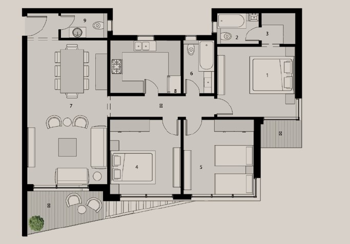Floor plan for apartment at The Median Residences