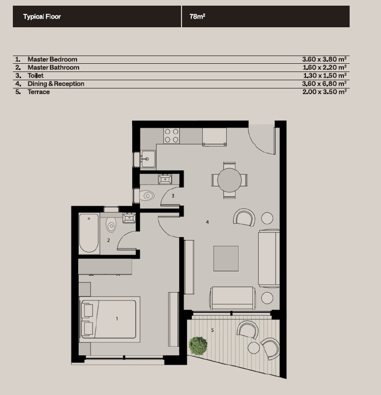 Floor plan for apartment at The Median Residences