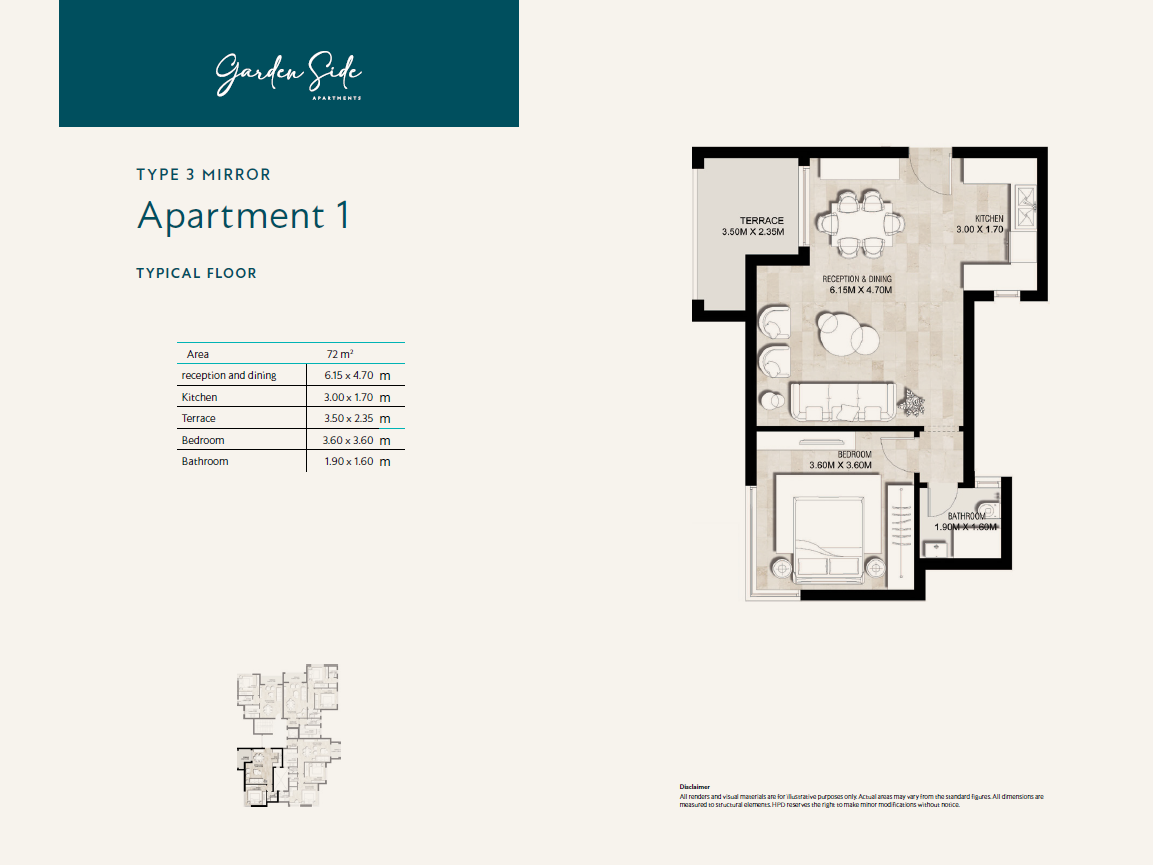 Floor plan for apartment at Garden Lakes