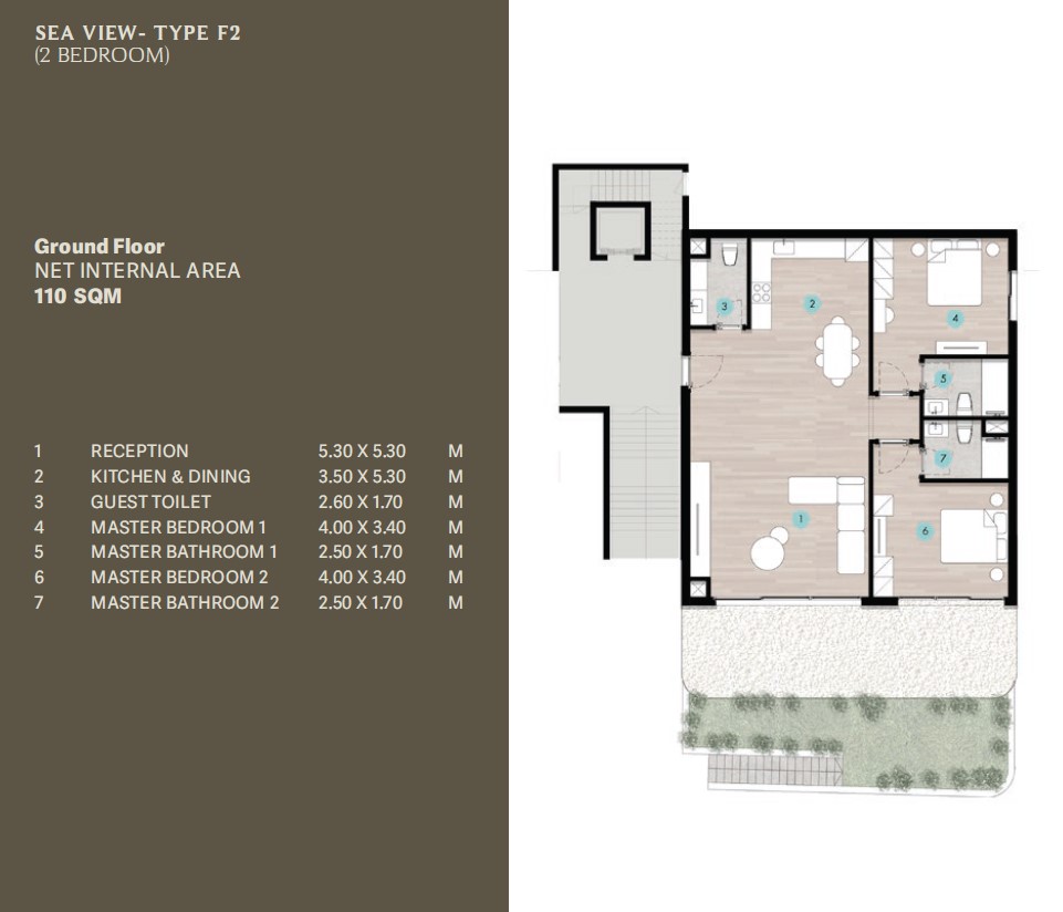 Floor plan for chalet at Azha North Coast