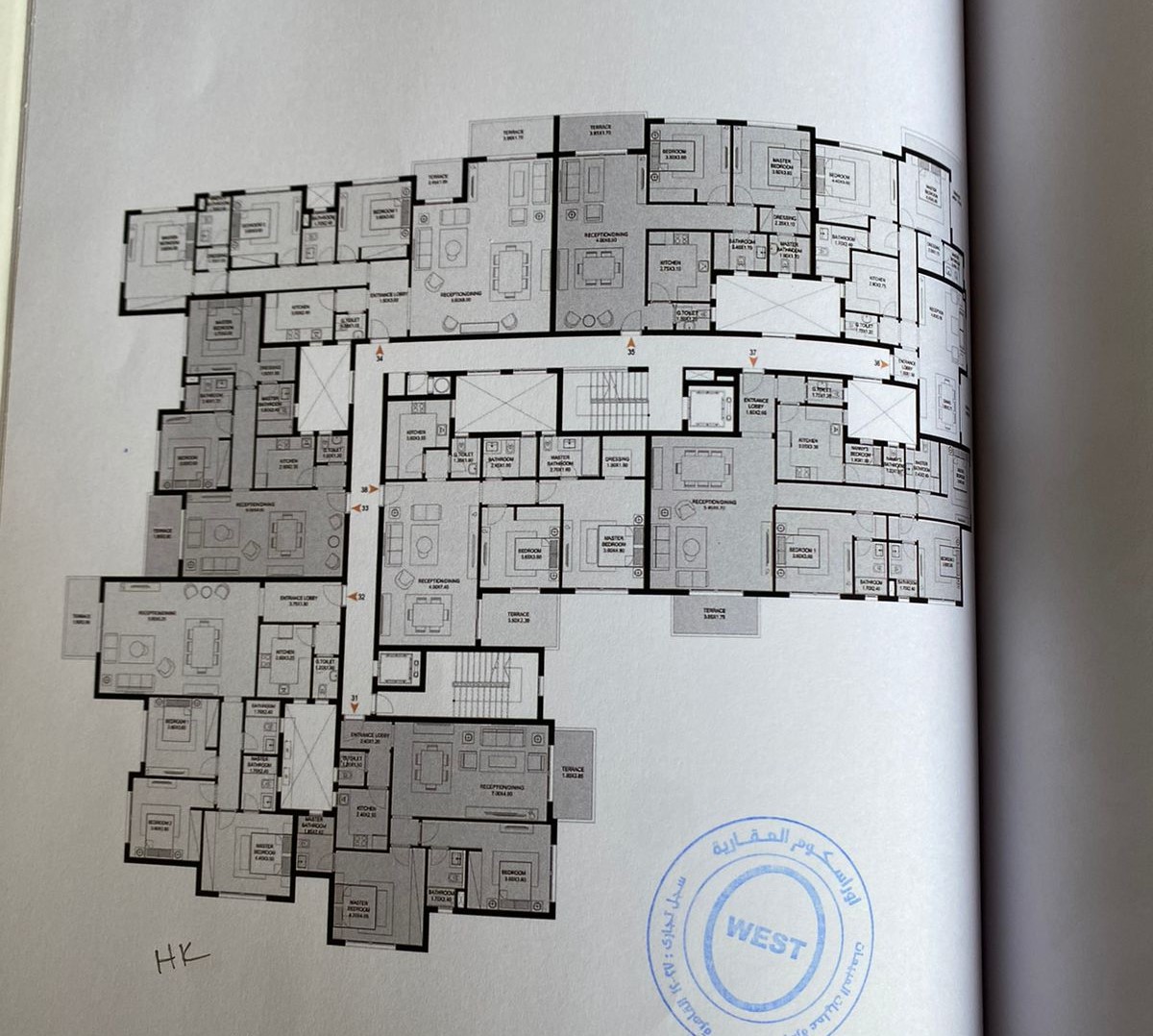 Floor plan for penthouse at O West Orascom