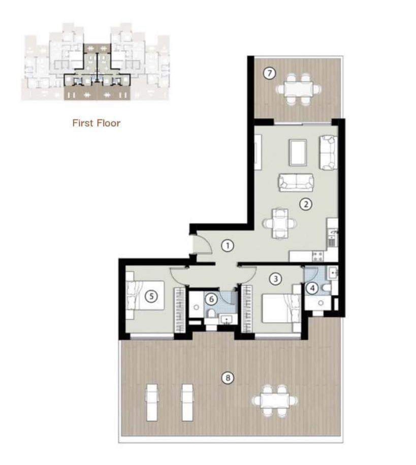 Floor plan for chalet at Silversands