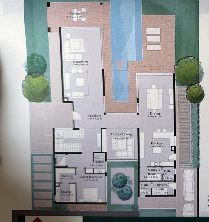 Floor plan for villa at Palm Hills New Cairo