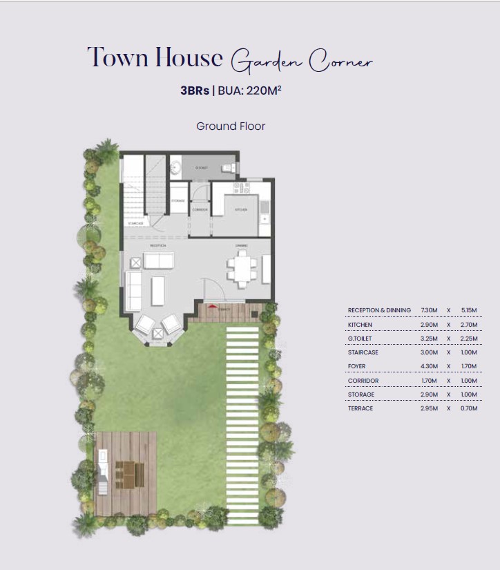 Floor plan for townhouse at Aliva Mountain View Mostakbal City