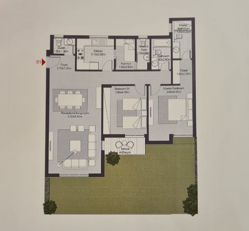 Floor plan for apartment at SODIC East