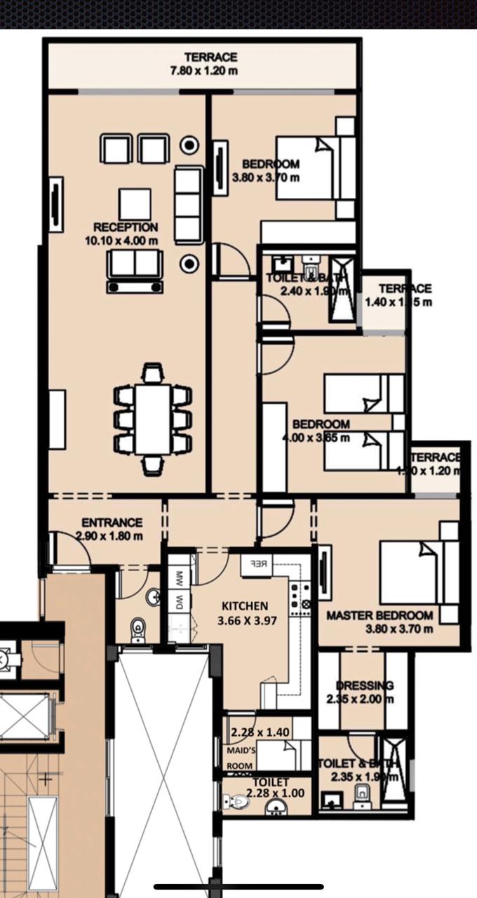 Floor plan for apartment at Fifth Square Al Marasem