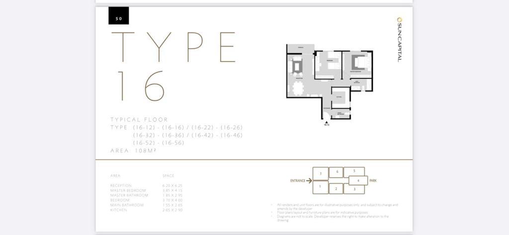 Floor plan for apartment at Sun Capital