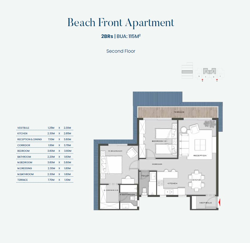 Floor plan for apartment at Aliva Mountain View Mostakbal City