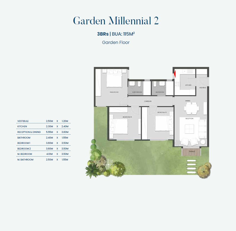 Floor plan for apartment at Aliva Mountain View Mostakbal City