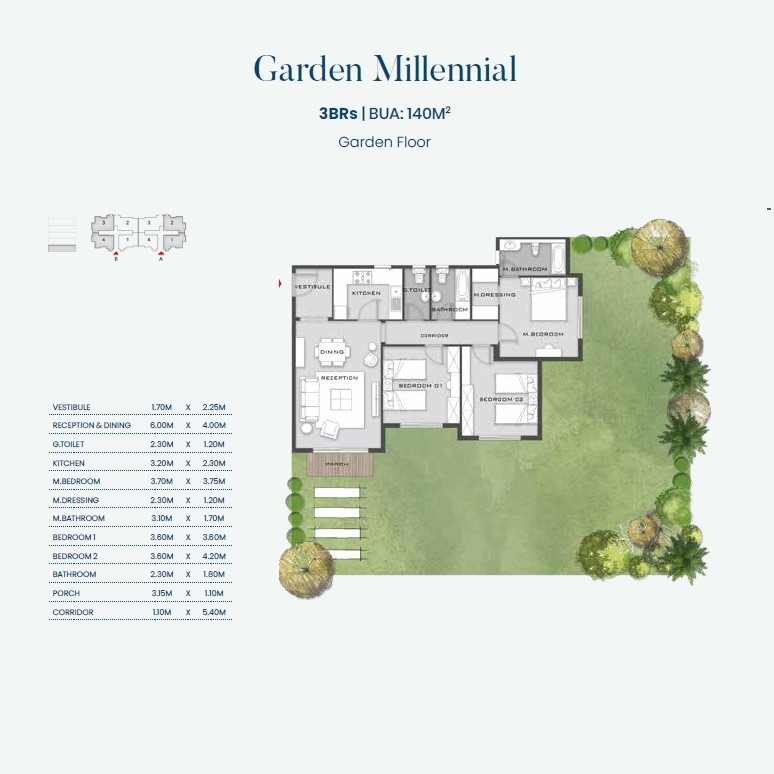 Floor plan for apartment at Aliva Mountain View Mostakbal City