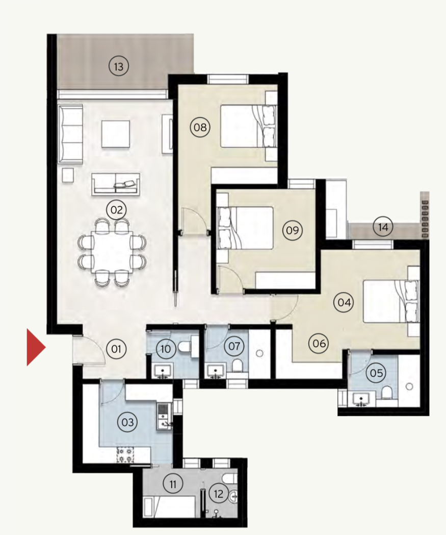 Floor plan for apartment at ZED East