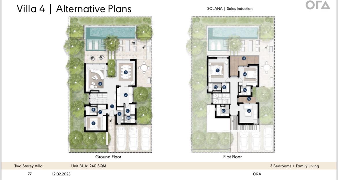 Floor plan for villa at Solana