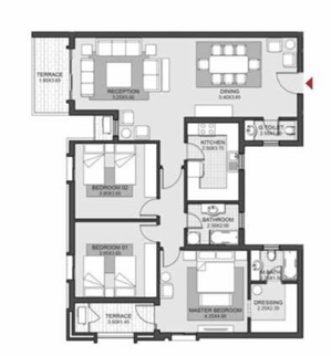 Floor plan for apartment at October Plaza