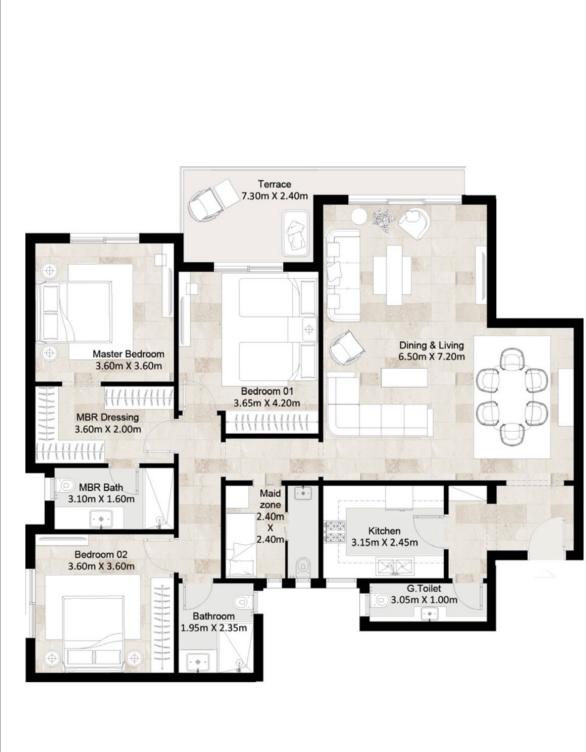 Floor plan for apartment at Hyde Park