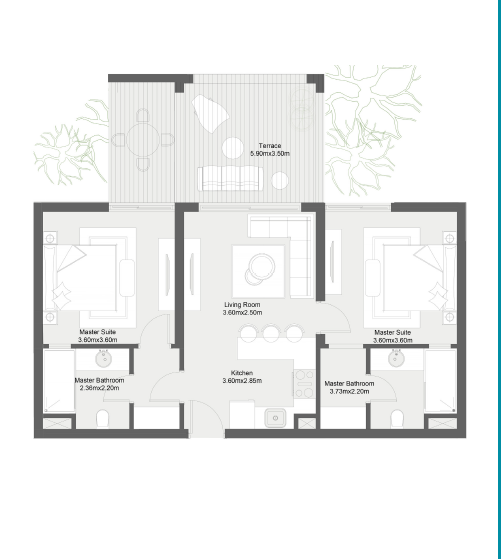 Floor plan for apartment at Zoya Ghazala Bay