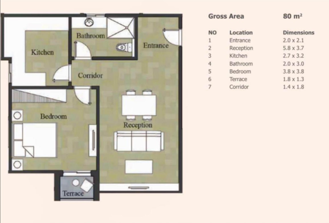 Floor plan for apartment at Castle Landmark