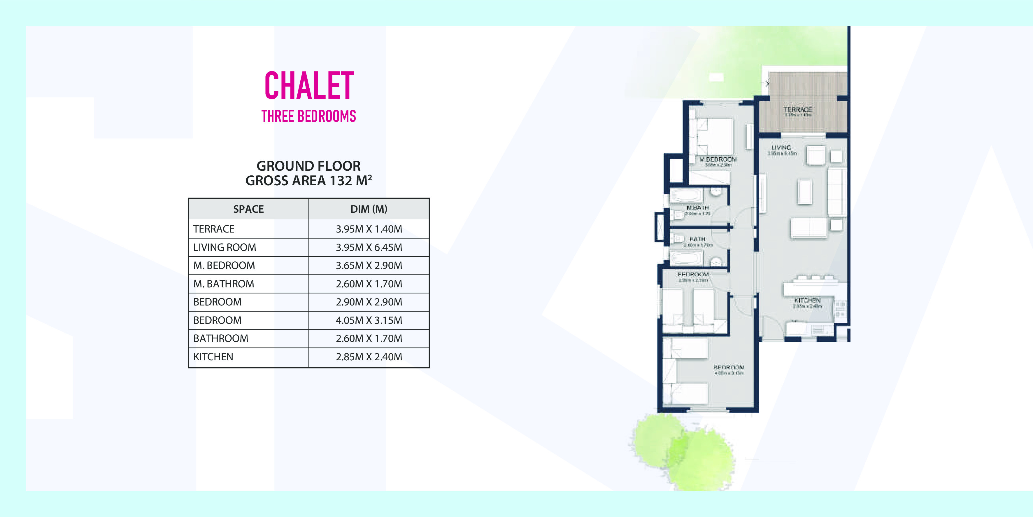 Floor plan for chalet at Mountain View Ras El Hekma