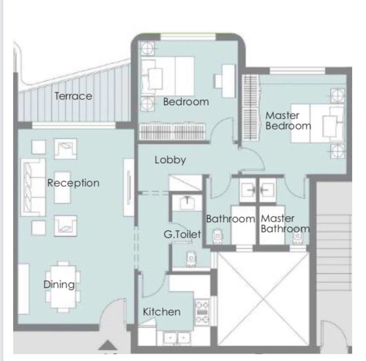 Floor plan for apartment at Palm Hills New Cairo