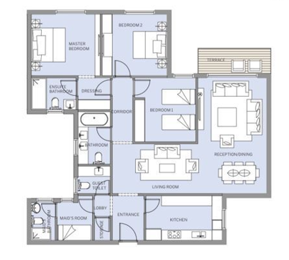 Floor plan for apartment at HAPTown
