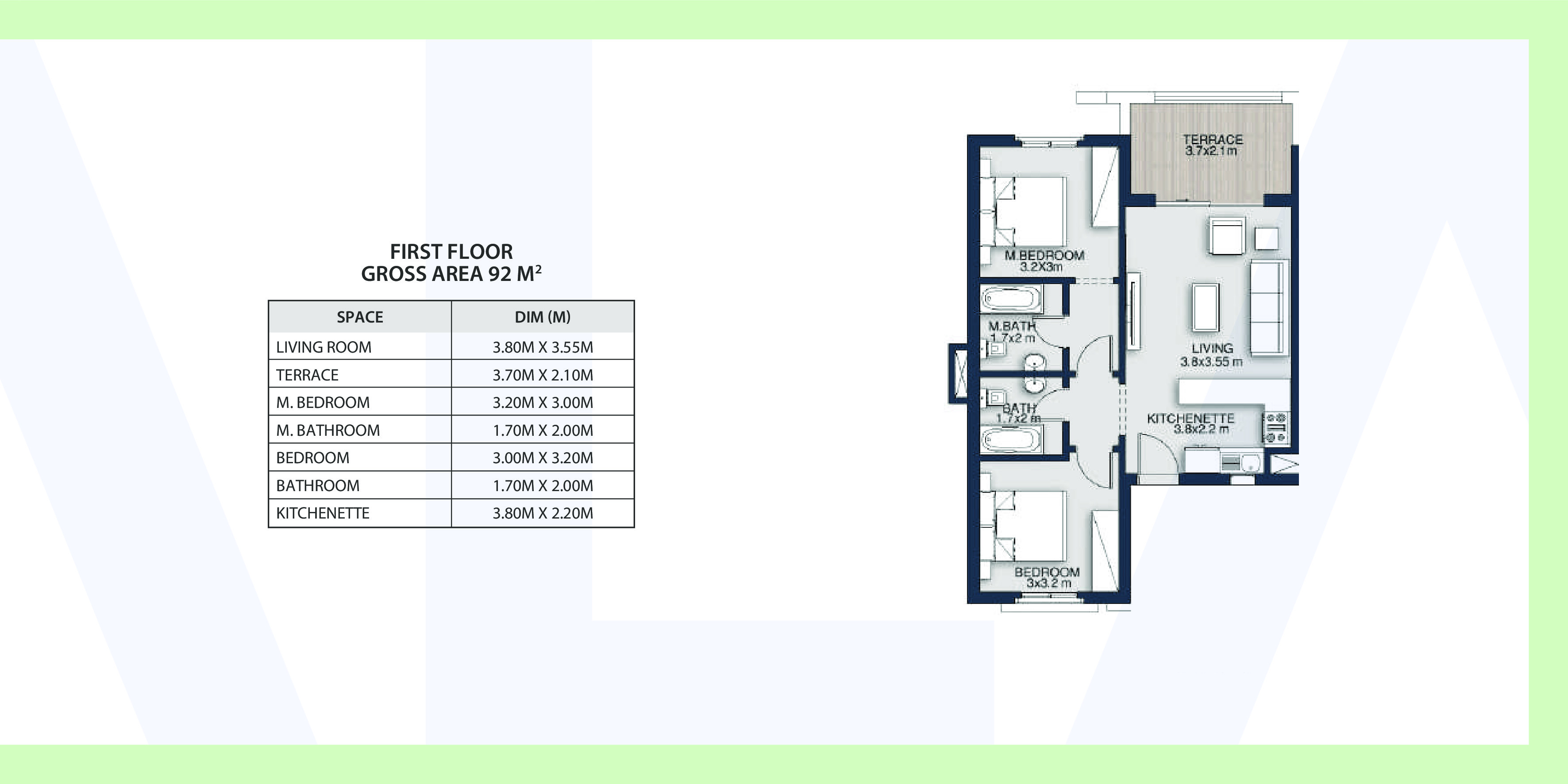 Floor plan for chalet at Mountain View Ras El Hekma