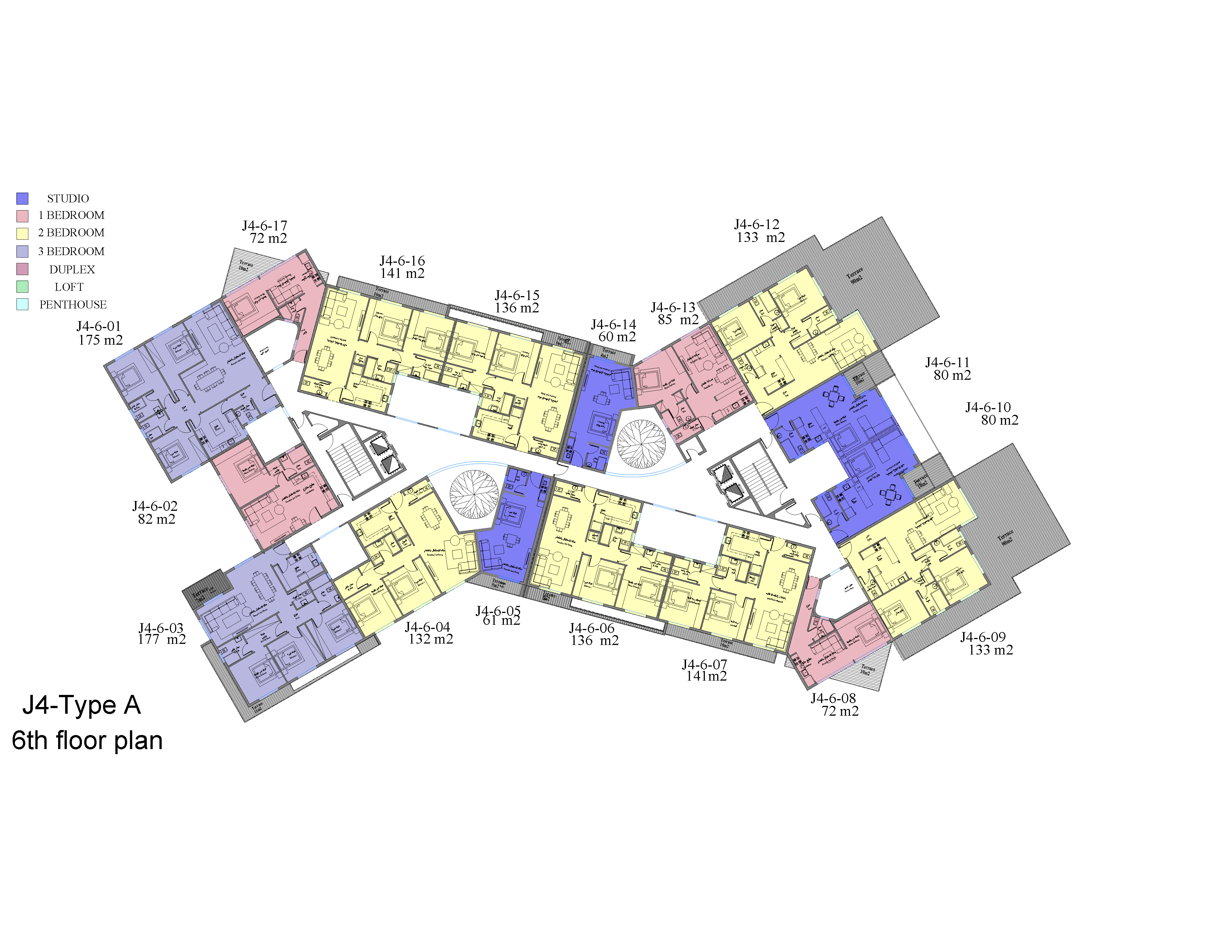 Floor plan for studio at Jazebeya
