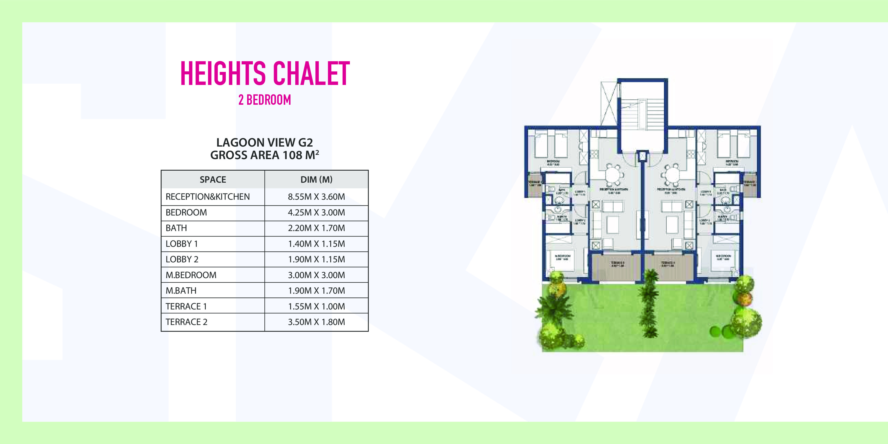 Floor plan for chalet at Mountain View Ras El Hekma
