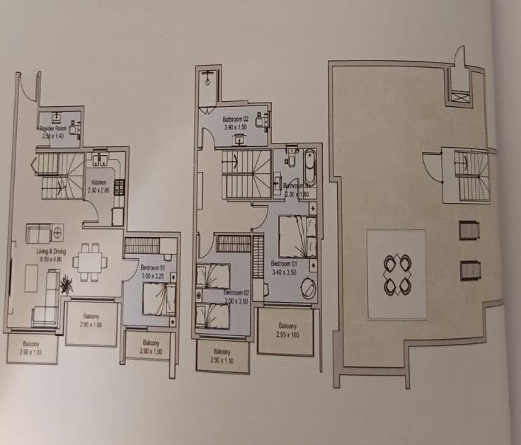 Floor plan for duplex at Montenapoleone