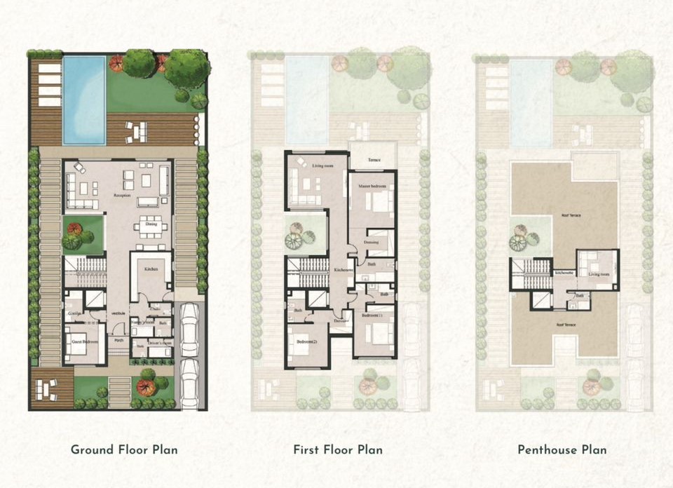 Floor plan for villa at Palm Hills New Cairo