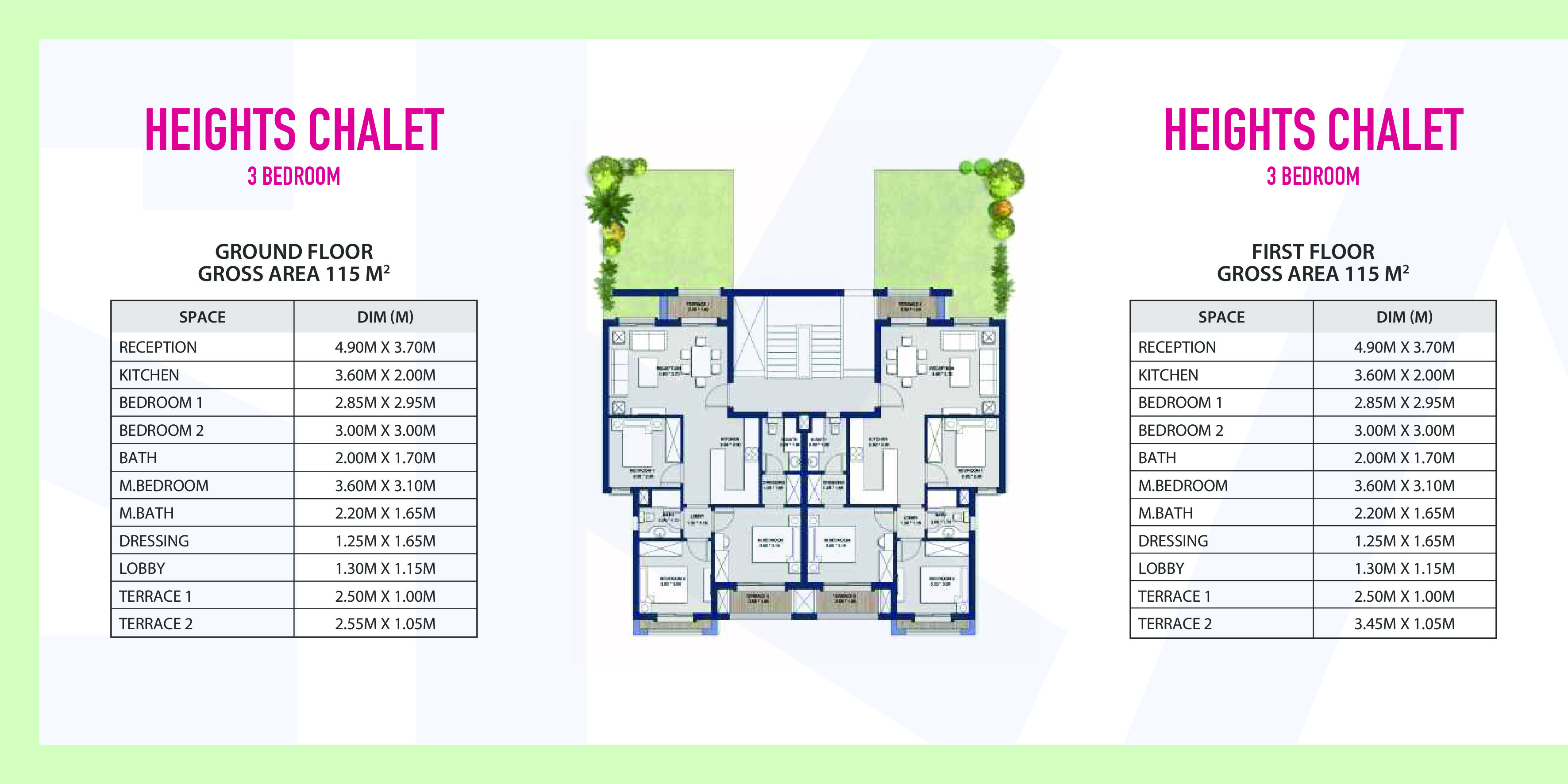 Floor plan for chalet at Mountain View Ras El Hekma