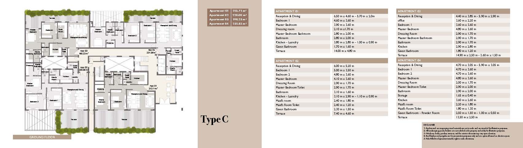 Floor plan for apartment at Palm Hills Alexandria