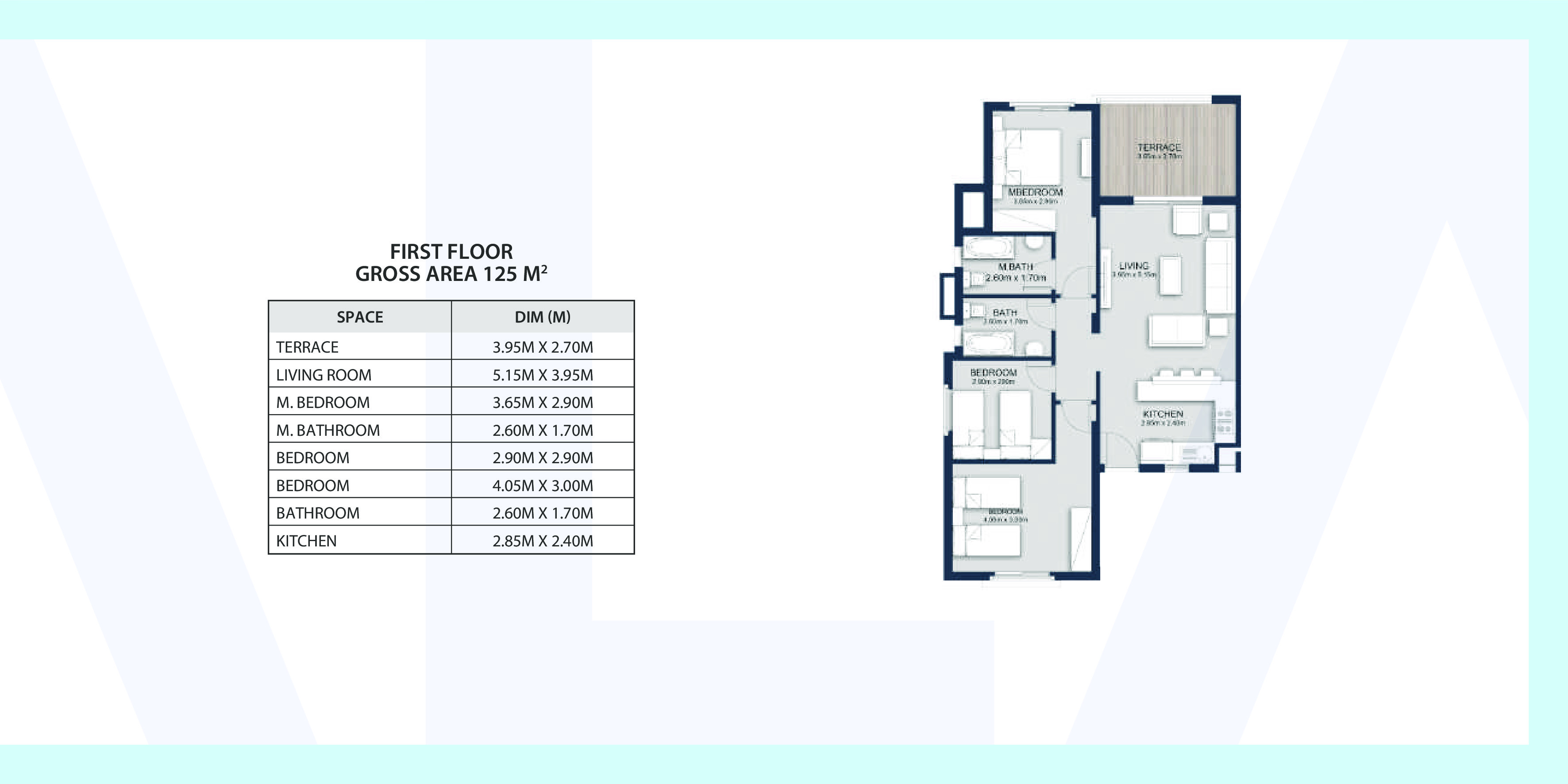 Floor plan for chalet at Mountain View Ras El Hekma