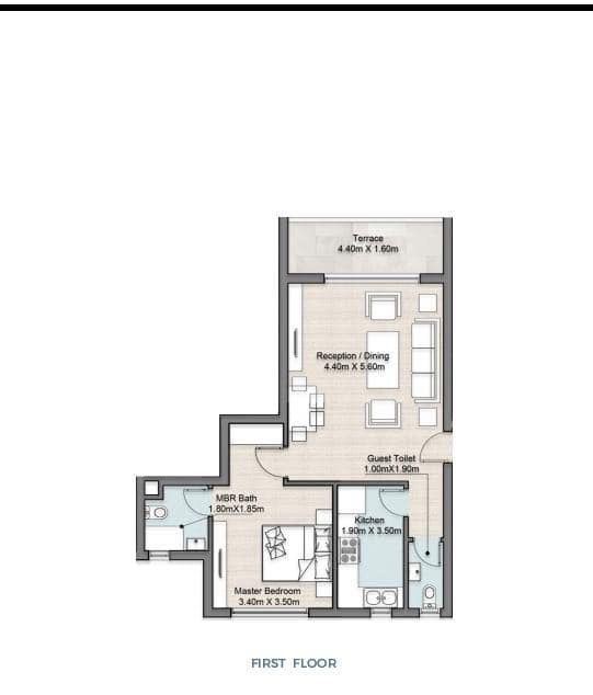 Floor plan for chalet at Hyde Park North - Seashore
