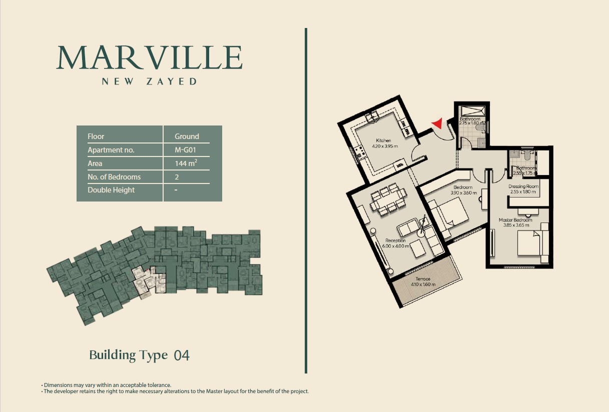 Floor plan for apartment at Mar ville