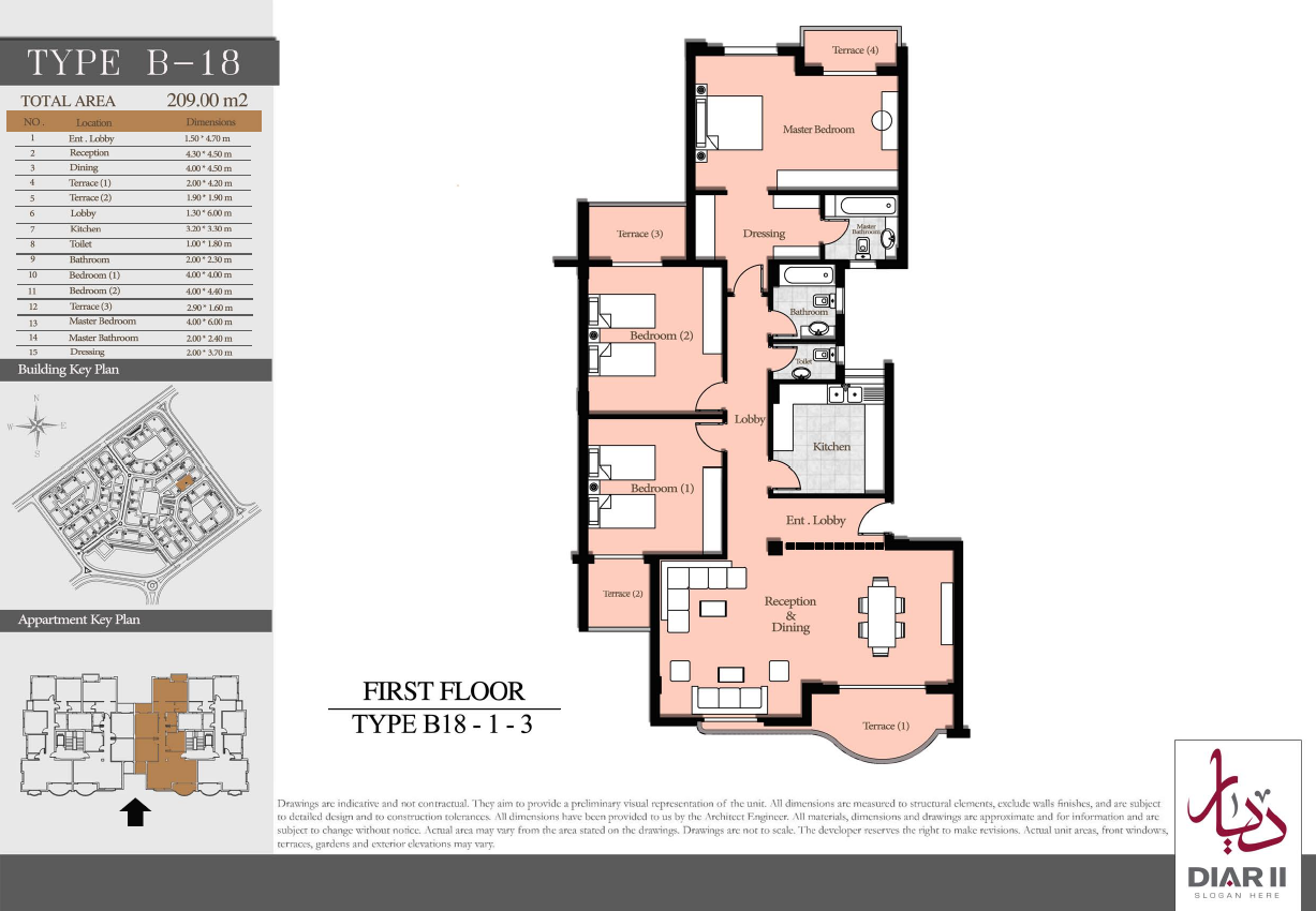 Floor plan for apartment at Diar II