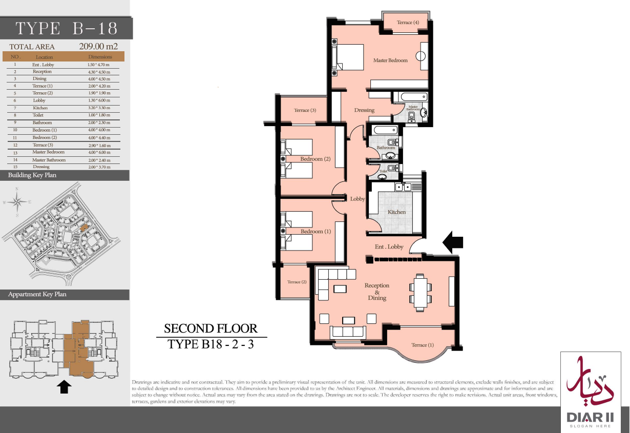 Floor plan for apartment at Diar II