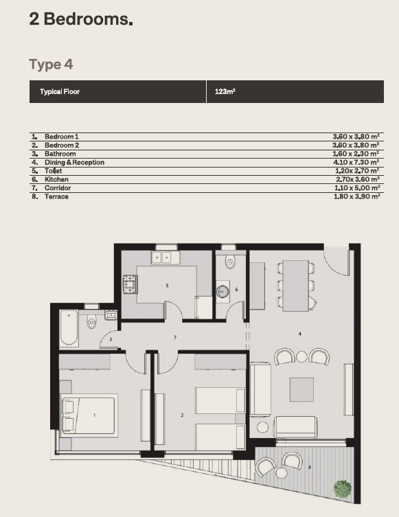 Floor plan for apartment at The Median Residences