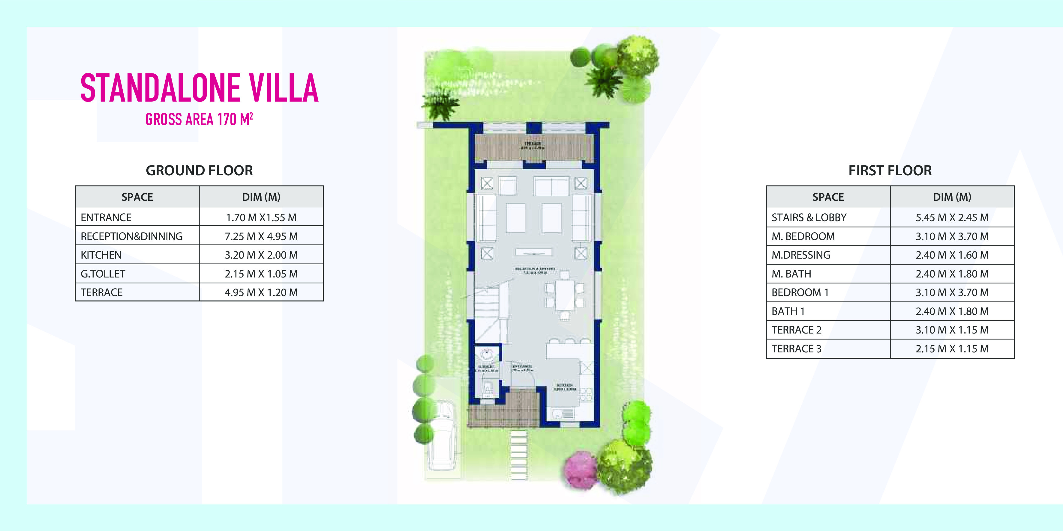 Floor plan for villa at Mountain View Ras El Hekma