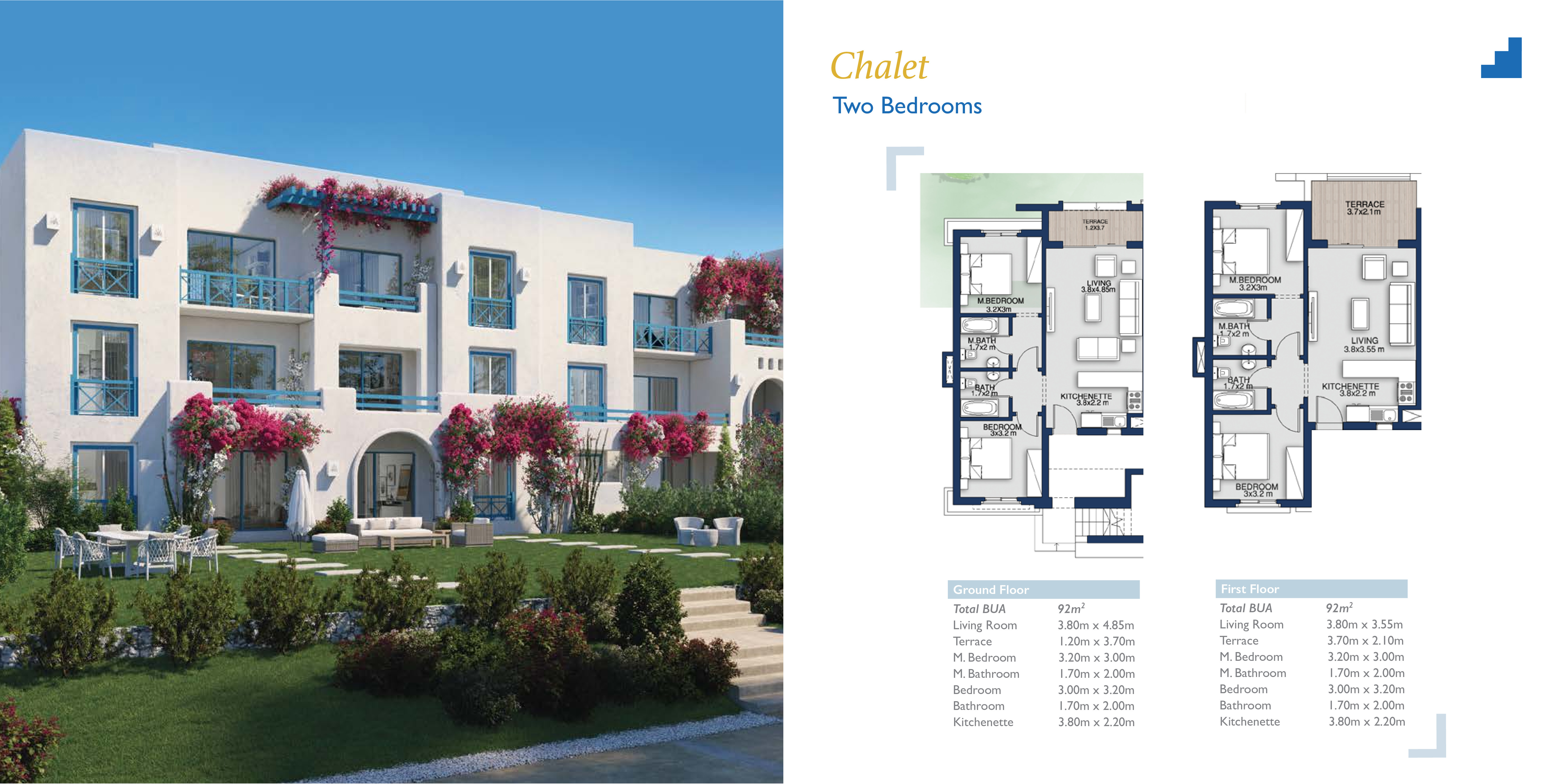 Floor plan for chalet at Mountain View Ras El Hekma