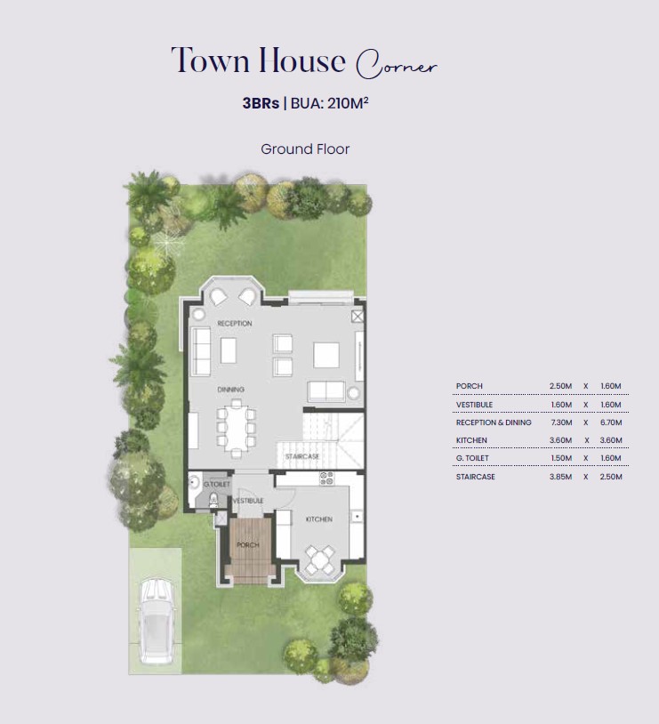 Floor plan for townhouse at Aliva Mountain View Mostakbal City