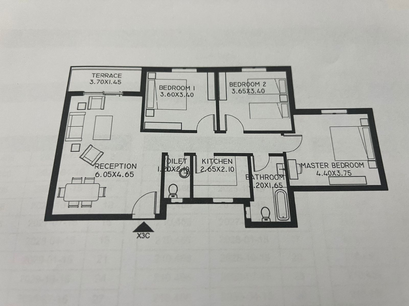 Floor plan for apartment at Taj City