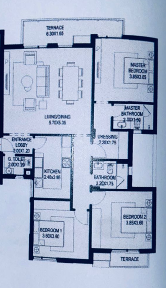 Floor plan for apartment at O West Orascom