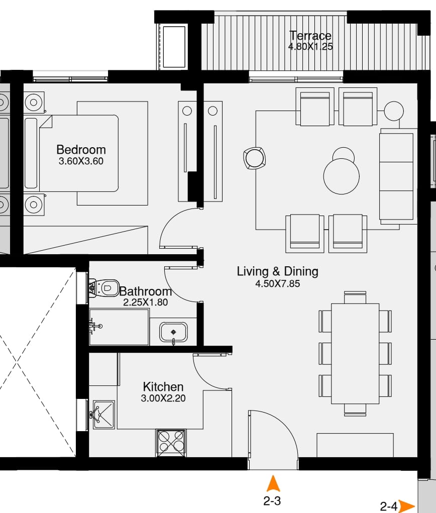 Floor plan for apartment at O West Orascom