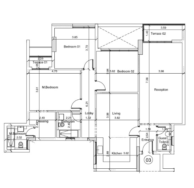 Floor plan for apartment at Scene 7