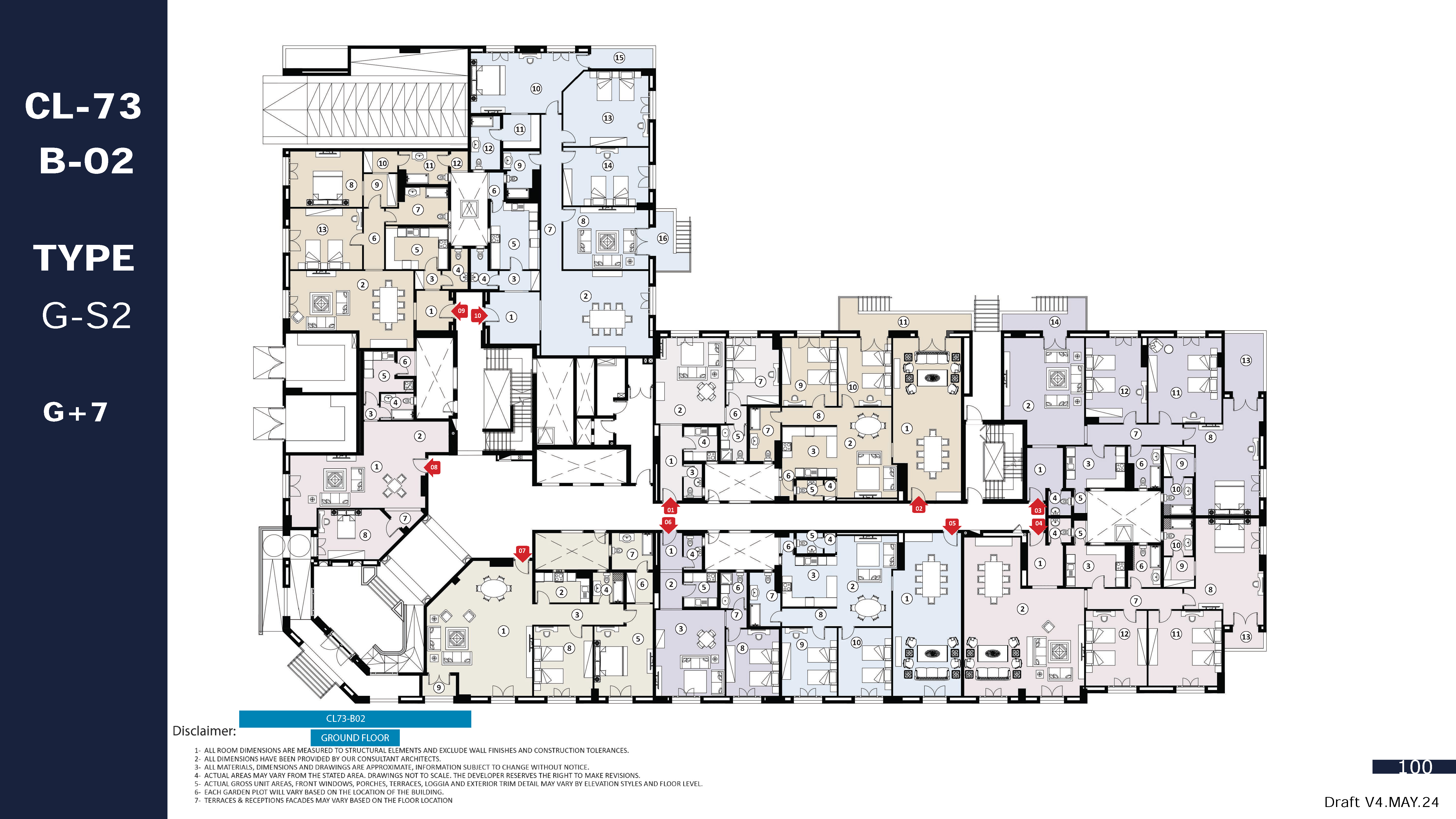 Floor plan for apartment at Mayadin R5