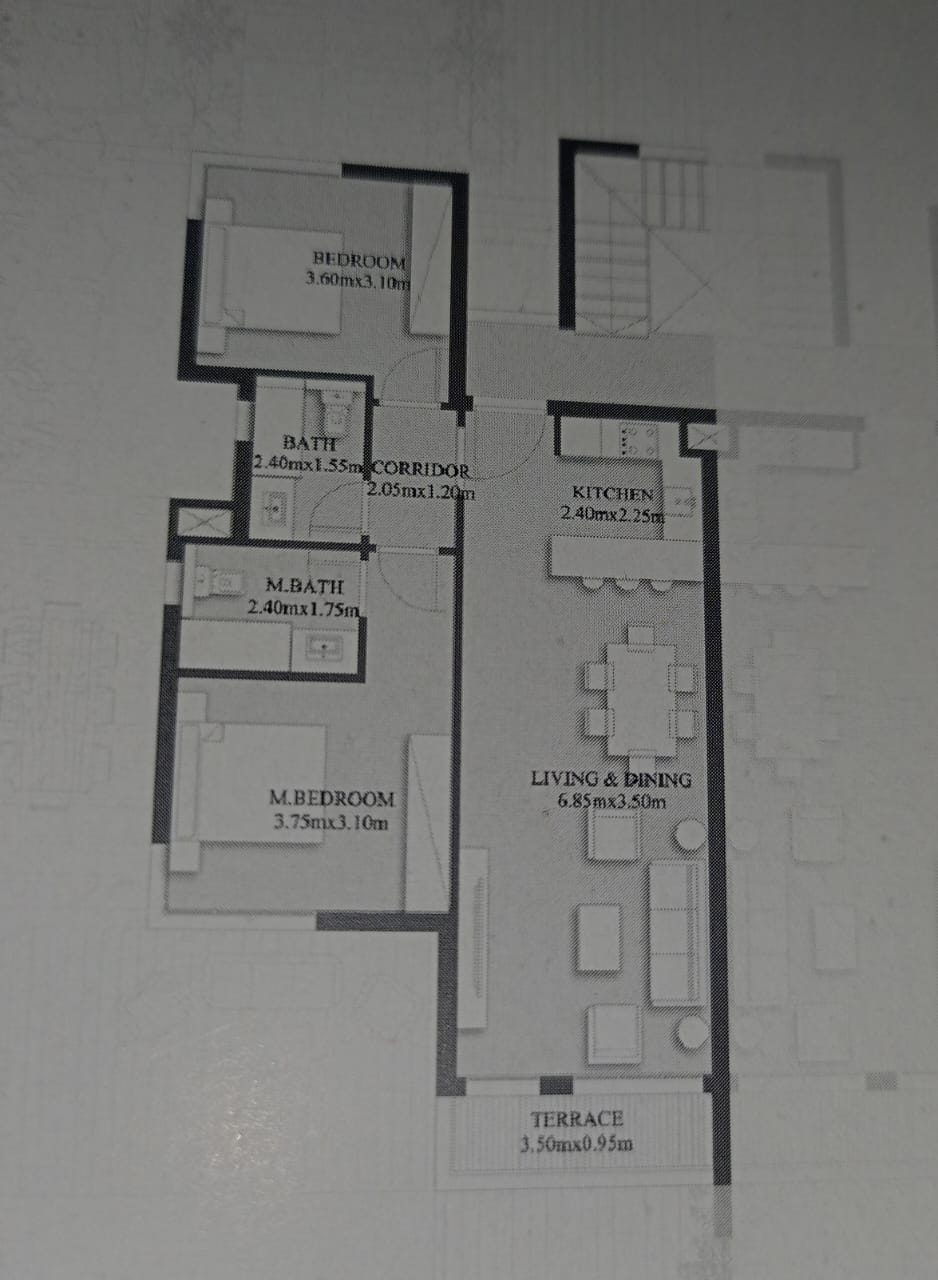 Floor plan for chalet at Plage